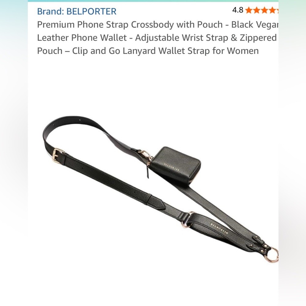 Clip and Go Wallet plus separate key ring/wrist strap! Vegan Black Leather